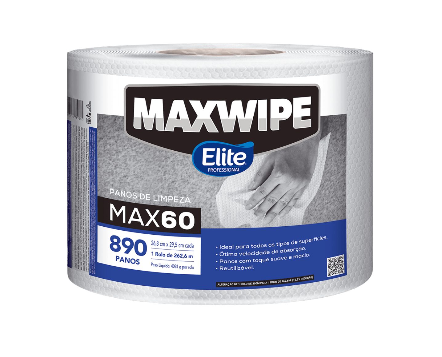 MAXWIPE MAX-60 ROLO - 890 folhas de 25x34cm