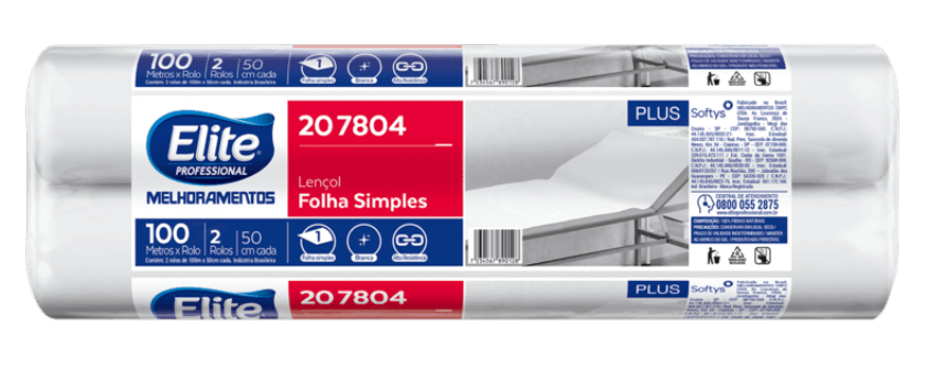 LENÇOL HOSPITALAR  PLUS ELITE 100 METROS SEM PICOTE E LARGURA DE 50CM.